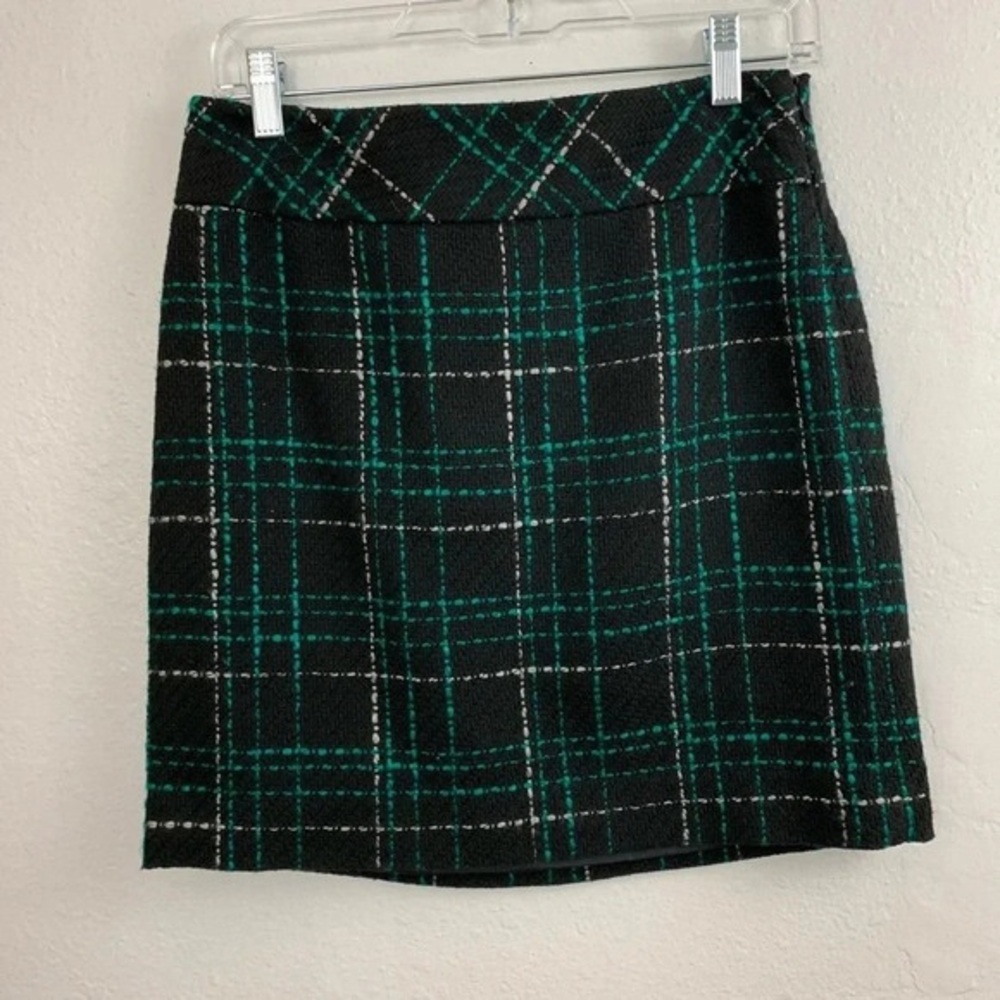 Plaid Green and Black Women's Skirt